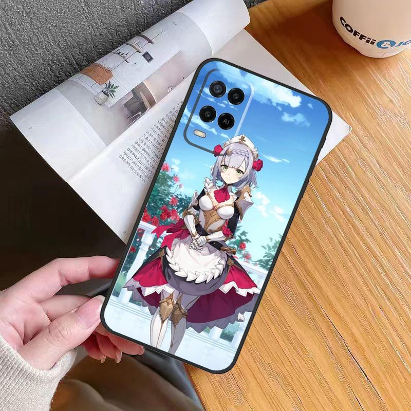 Noelle Genshin Impact Case For Oppo A18 A38 A74 A94 A54 A58 A78 A98 A80 A60 A40 A96 A76 A16 A15 A17 A57 A5 A6 Pro