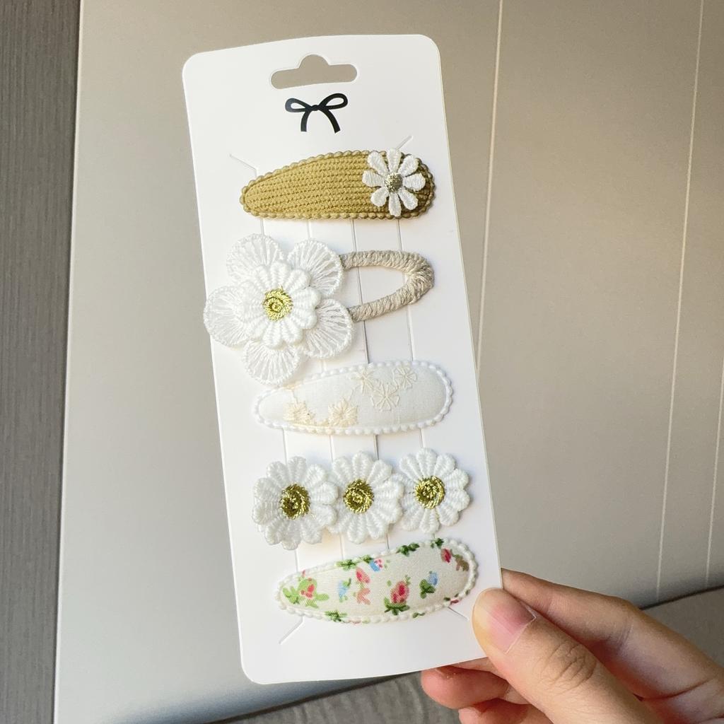 5PCS/Set New Girls Cute Solid Flowers Pattern Hairpins Kids Lovely Hair Clips Barrettes Headband Fashion Hair Accessories