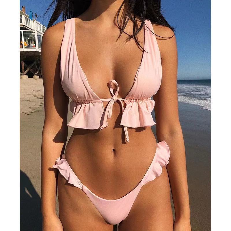 Swimsuit Women s Multicolor Ruffle Bikini Swimsuit Sexy Swimsuit S