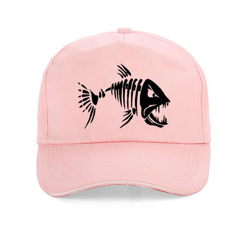 Unisex Outdoor Fishing Cap Fishing Hat Baseball Golf Hunting Cap with Cartoon Fish Bones Snapback Hat