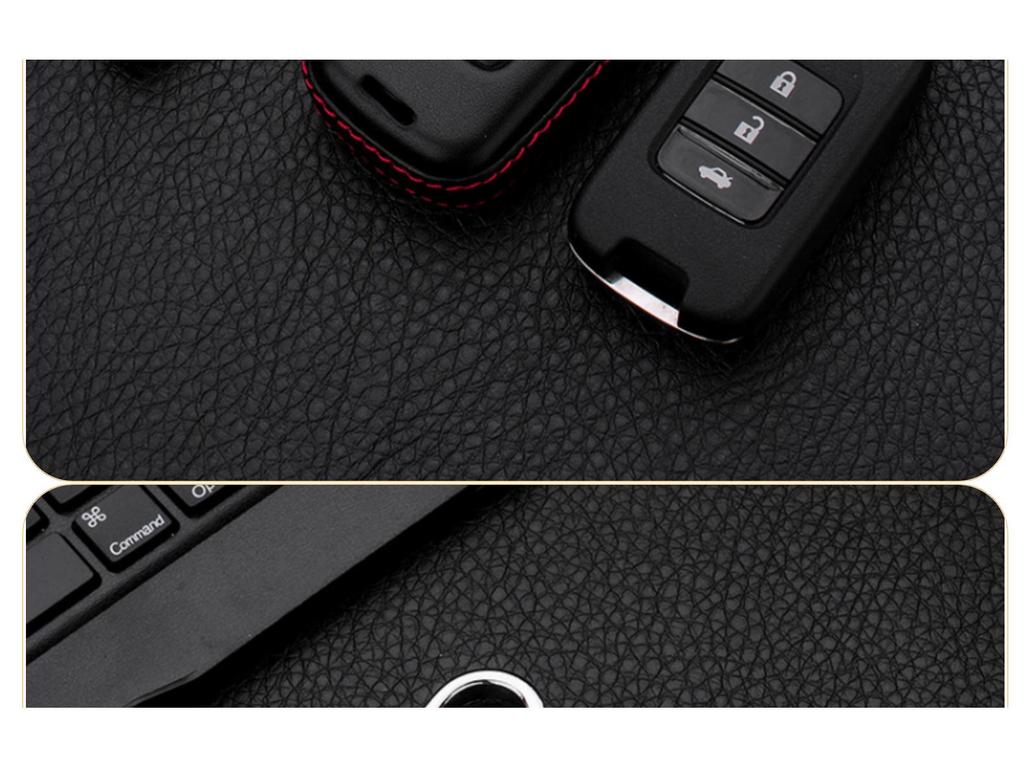 4D Genuine Leather Car Key Case for Honda Spirior, Fit, and Accord Folding Keys