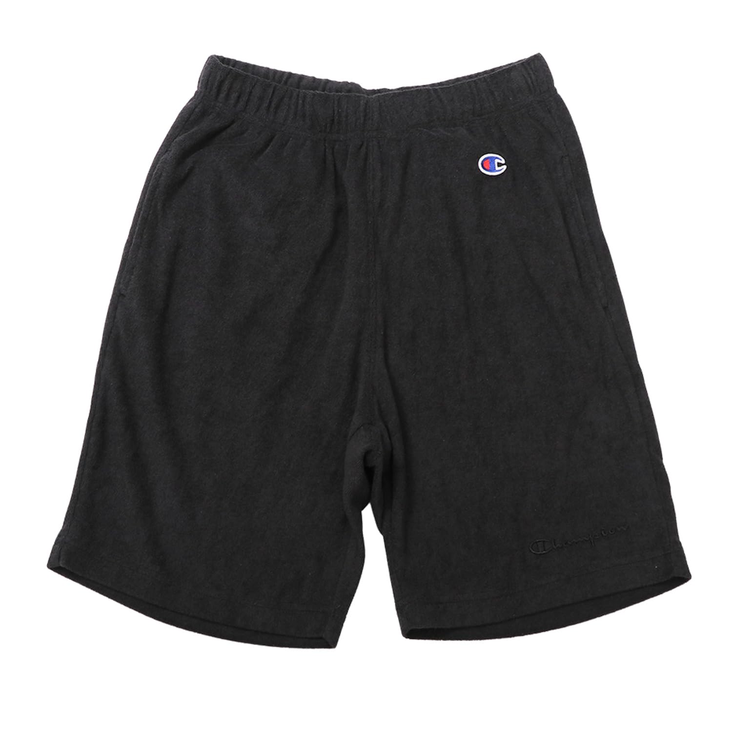 

Champion Basic Off с боковым разрезом, набедренной нашивкой и логотипом Script, детские шорты, CK-Z503, черный, карманы, карманы,