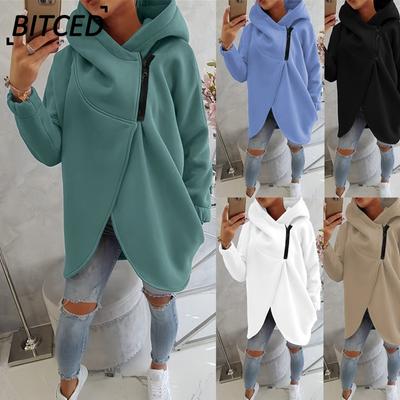 Damen Mode Lässig Einfarbiger Druck Langarm Kapuzenpullover & Sweatshirts Internationales Design