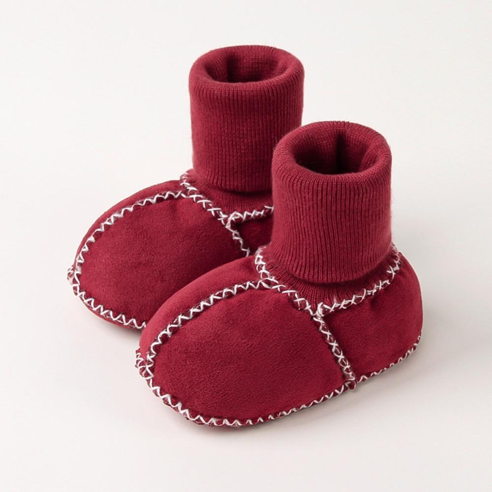 Thickened Baby Suede Leather Shoes Fleece-Lined Baby Winter Shoes 0-12 Months