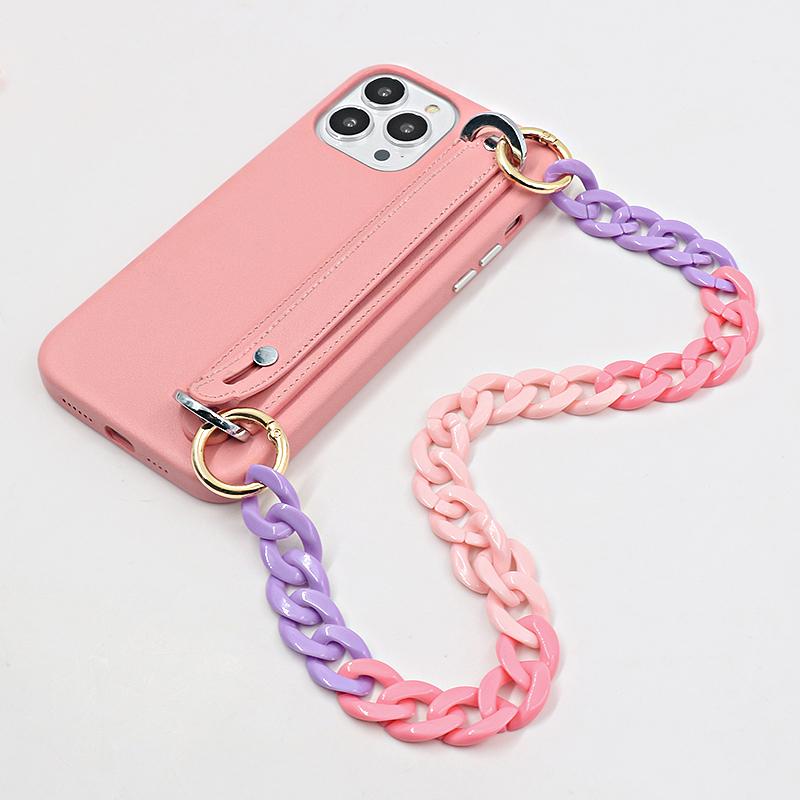 Shockproof Colorful Phone Case Phone  Strap for Iphone For iPhone 13&Case & Strap&Opp Bag розовый