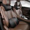 Adjustable Car Headrest Pillow Set Leather Auto Neck Protection Rest Pillows Seat Waist Supports Lumbar Cushion Memory Cotton