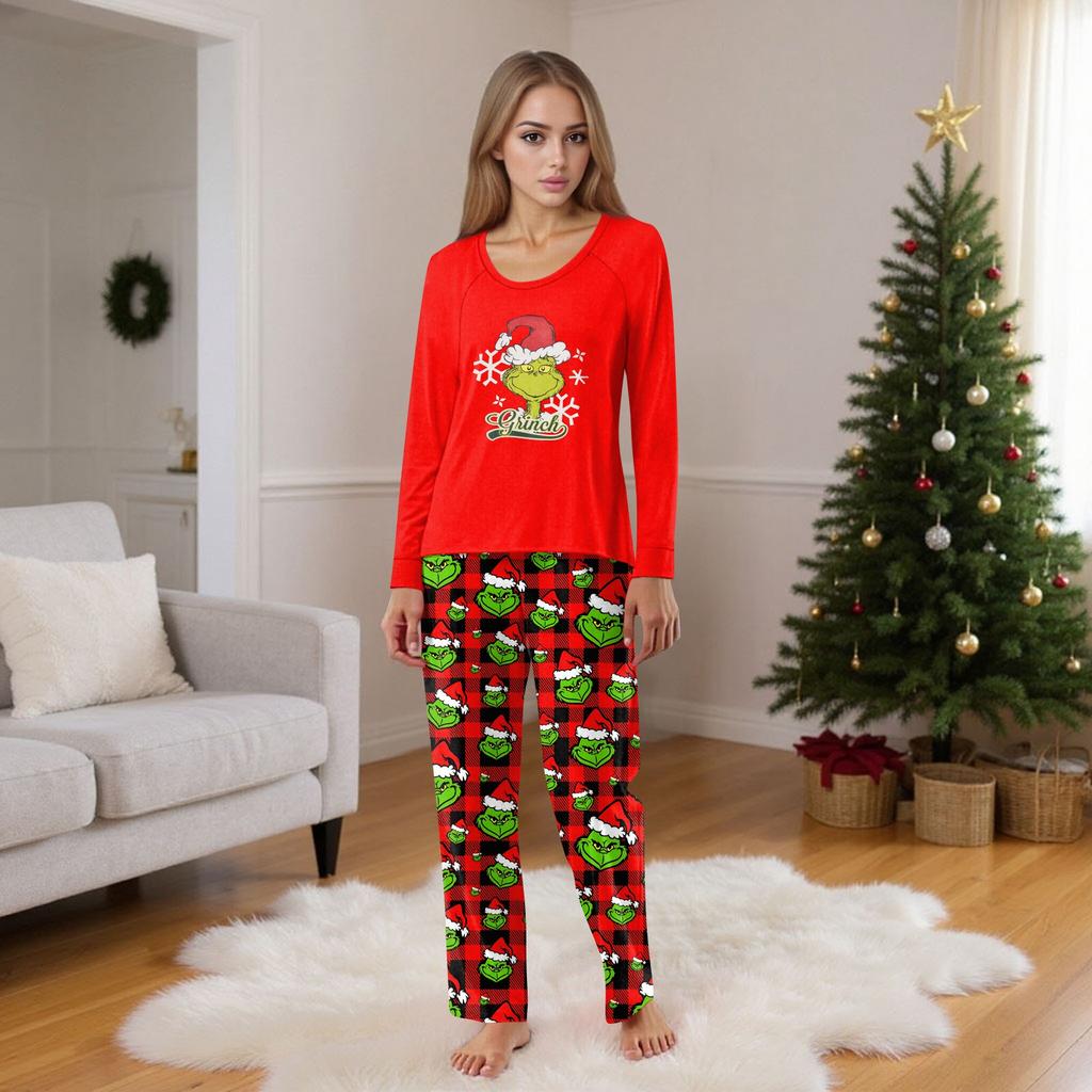 Christmas Prints Family Matching Long Sleeve Tops+Pants Set Family Matching Sets