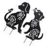 Y5JC 1/2Pcs Black Silhouettes Yard Stakes Animal Silhouettes Dog Stake Garden Stake
