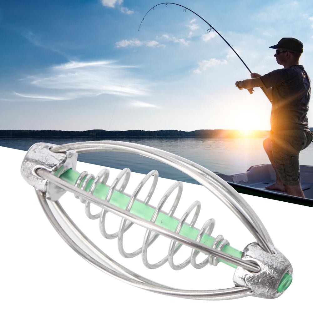 10ks Nerezové pružinové rybářské krmítko Držák klece na návnadu Příslušenství s přívěskem