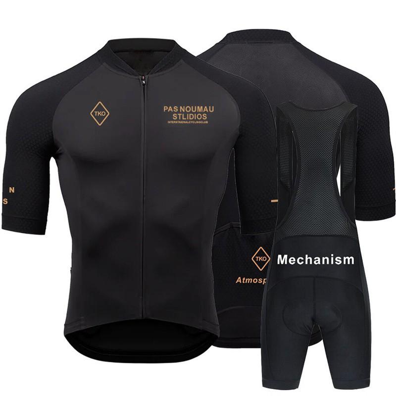 Men Women Cycling Jersey Bib Shorts Set Breathable Bike Riding Outfit Milk Silk Fabric