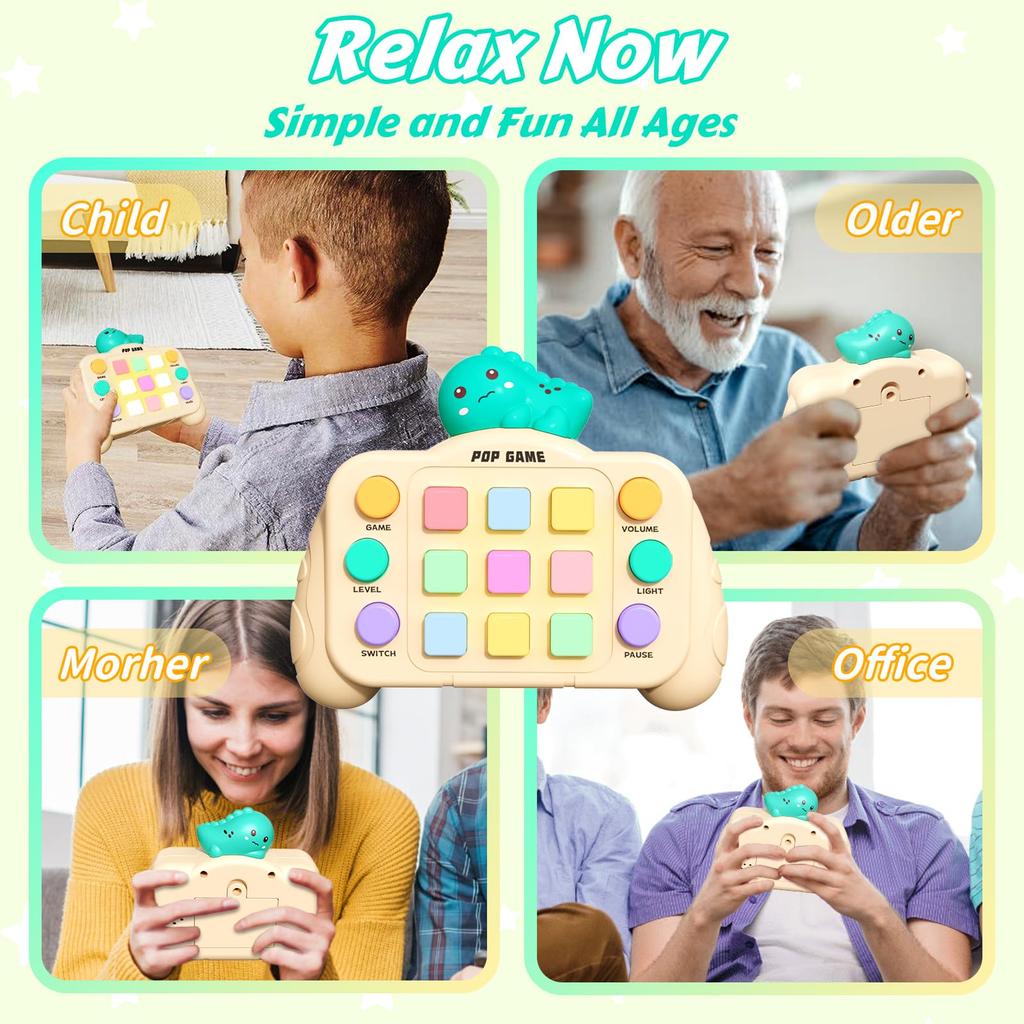 Upgraded Electronic Pop Light Quick Push Game Console Toys for Kids Adult Fidget Anti Stress Relief Toy Interactive Game Machine