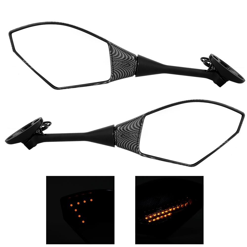 Motorcycle Modified Rearview Mirror with LED Turn Signal Light for Honda CBR600RR CBR1000RR(#E)