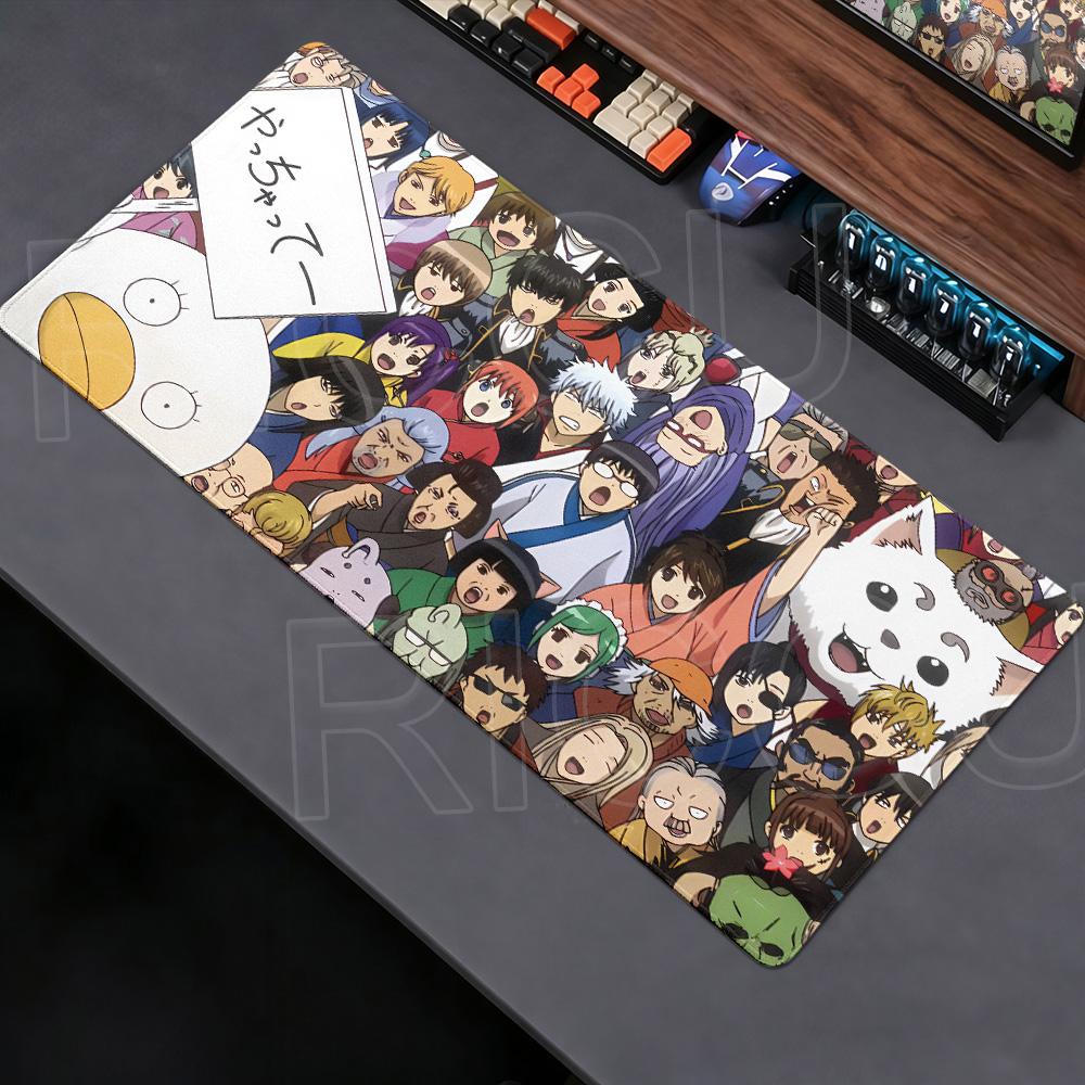 Large-Gintama Mouse Pad Anime Anti-slip Offices Accessories Gaming Mousepad Desk keyboard Mat Office Rug Gamer Rubber Mats