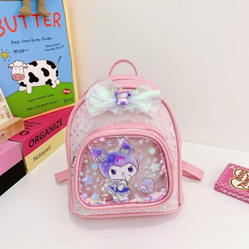 New bow backpack kindergarten girls cute small schoolbag casual versatile trend backpack