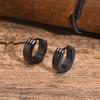 Small Huggie Hoop Earrings for Men Boys,Waterproof Stainless Steel Earring 4mm Width,Simple Punk Jewelry Gift