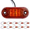10pcs 2.5in 2LED Side Marker Light Oval Super Bright Waterproof Lamp for Car Trailer TruckAmber
