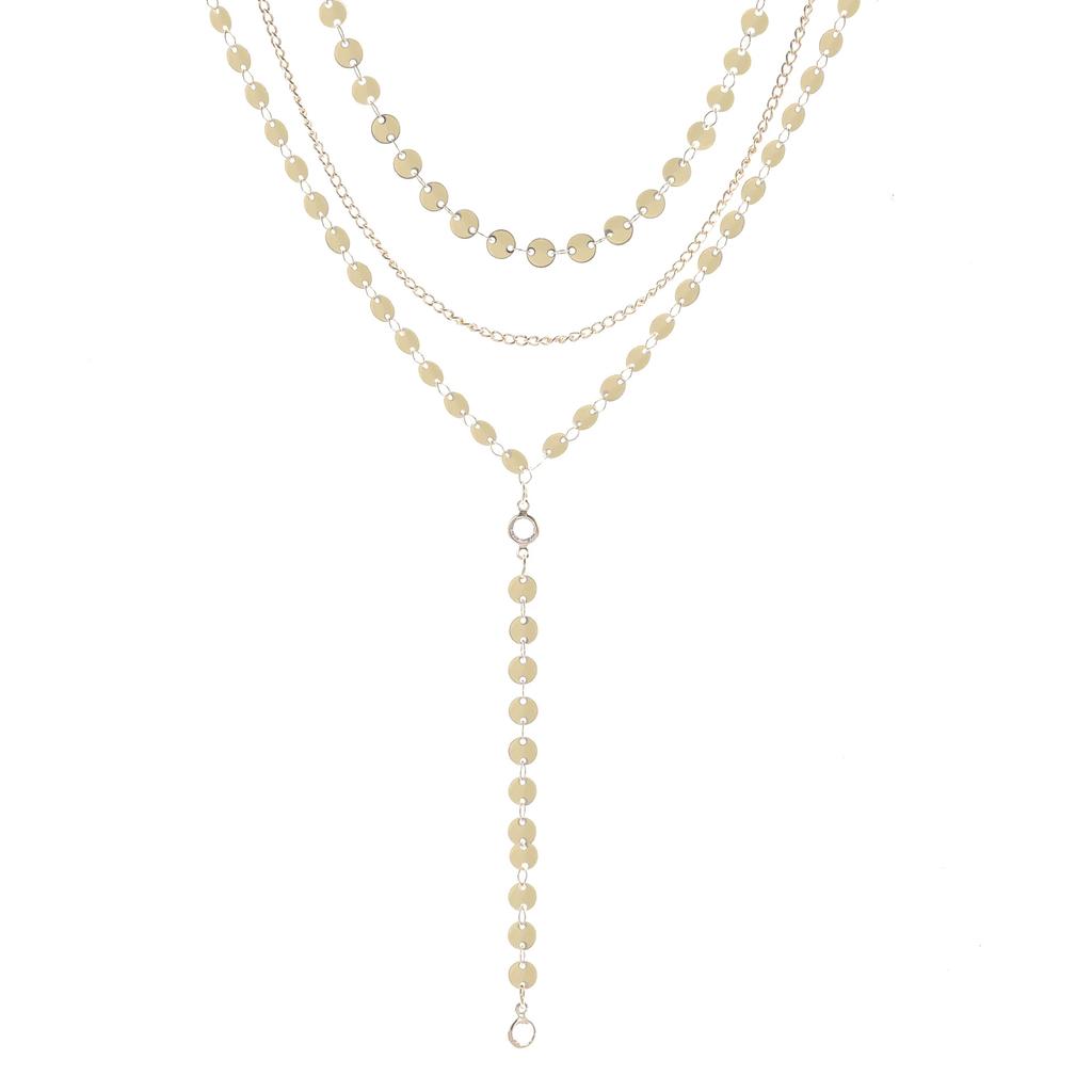 Sexy Multilayer Sequins Rhinestone Tassel Pendants Chain Necklace Choker Collar Women Jewelry