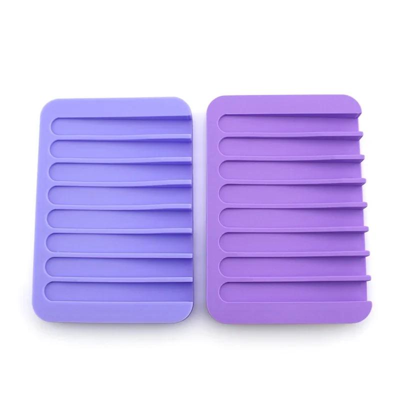 Home Improvement Bathroom Hardware Anti - Skidding Flexible Silicone Tray Soapbox Soap Dishes Plate Holder