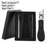 3Pcs/Set With Nail File Nail Clipper Anti Splash Diagonal Pliers  for Thick Nails