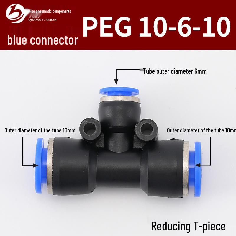 Wirtschaftlicher blauer pneumatischer Schnellkuppler: Gerade, T-Stück, Vierweg, Fünfweg, Reduzierstück für PU/PE/PY/PZA/PK/PV