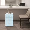 3-Drawer Metal File Cabinet with Lock & Wheels, Blue - Modern Office Storage, Secure Filing Cabinet, Compact Size 28x41x48cm