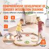 SucceBuy 6PCS Kids Balance Beam Stepping Stones Wooden Toddler Balance Boards Indoor/Outdoor Montessori Toy for Children Gifts