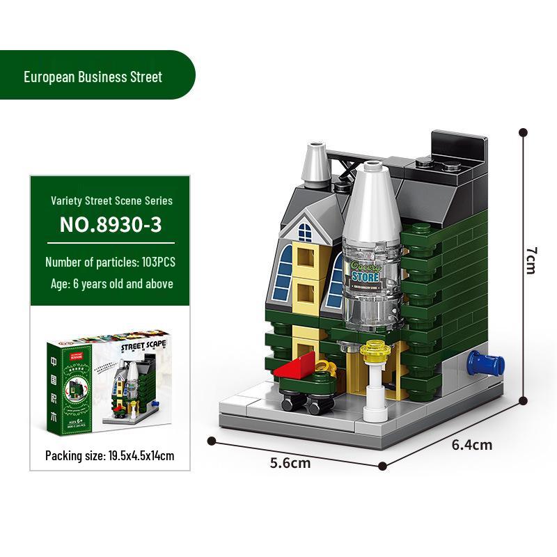 Compatible LEGO Brick Rocket Street Scene 6-in-1 Toy Model for Kids