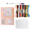 Cross Stitch Set 10 Color Embroidery Thread Water Soluble Cloth Needle Kit for Beginner