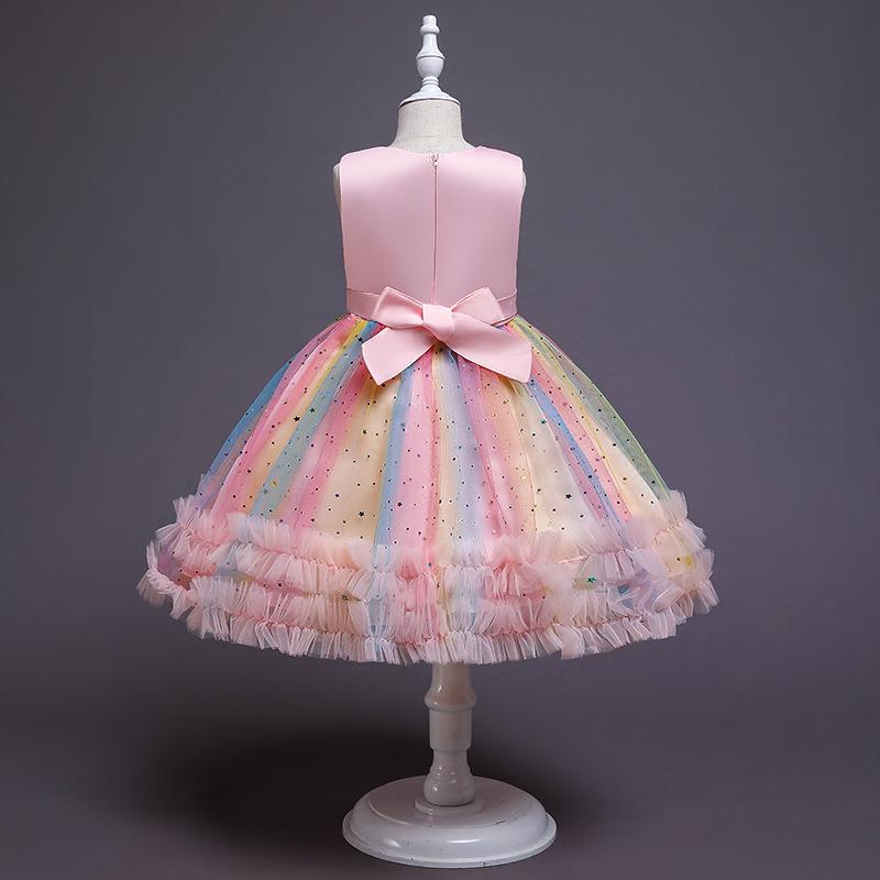 Rochie fetiță drăguță colorată cu imprimeu rochie de vară occidentală rochie prințesă pentru copii