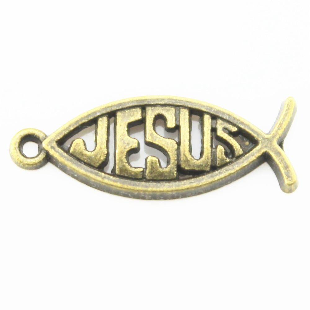 

27x10 мм подвески в виде рыбы-Иисус античной бронзы цвета товаров для рукоделия бренда: WYISYWG 10 шт.