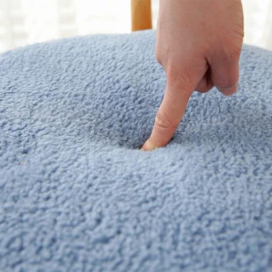 Fleece Kulatý Polštář na Židli Plyšový Sedák z Umělé Ovčí Vlny se Zipem Zima