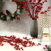 WILLBOND Artificial Red Berry Stems 21.6 Inch Christmas Red Berries Holly Berry Branches for Christmas Tree New Year Decor DIY Craft (8, Simple