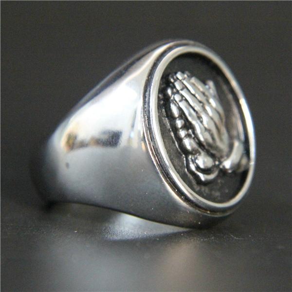Fashion Cool Blessed Virgin Mary Ring 316L Stainless Steel Mens Ring Band Party New Polishing Fashion Hands Rings