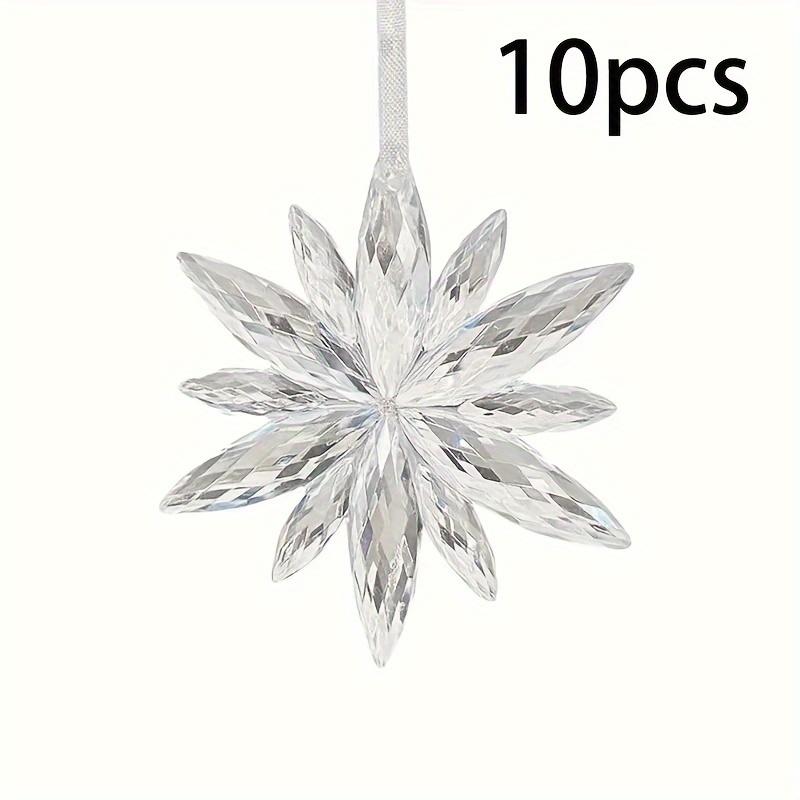 1/10pcs Sparkling Acrylic Snowflake Ornaments -Christmas Tree Decorations,Perfect for Holiday Festivities, Christmas Decorations