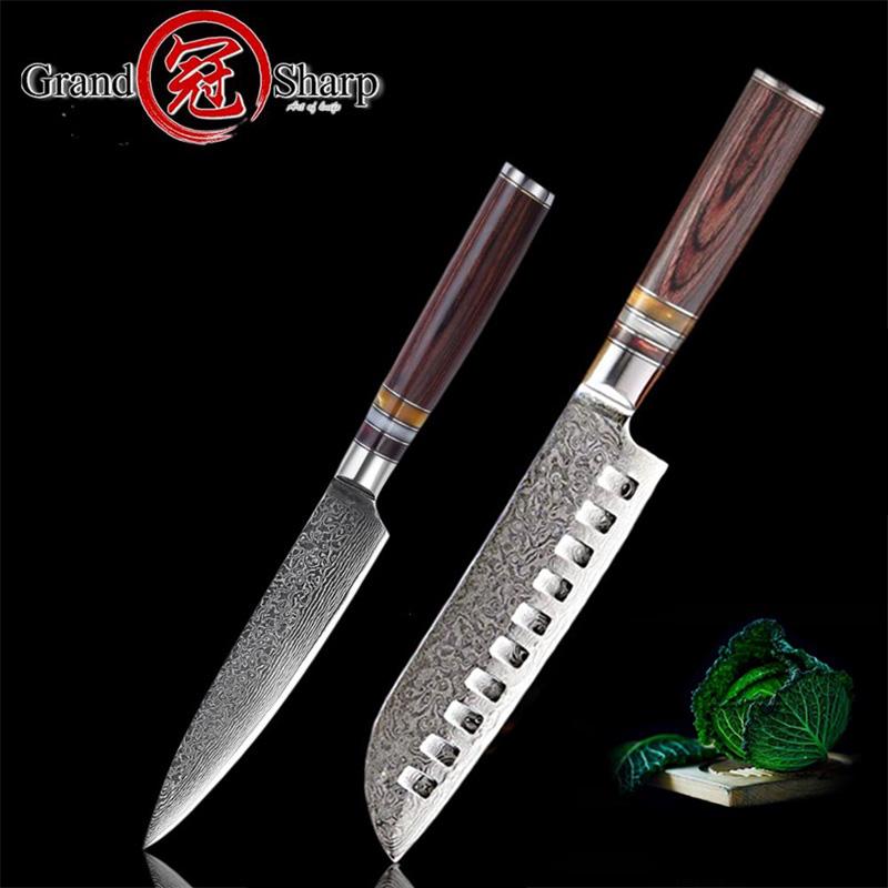 Buy 2 Pcs Kitchen Knife Set Santoku Utility Knives 67 Layers Japanese Vg10 Damascus Steel Kitchen Knives At Affordable Prices Price 79 Usd Free Shipping Real Reviews With Photos Joom