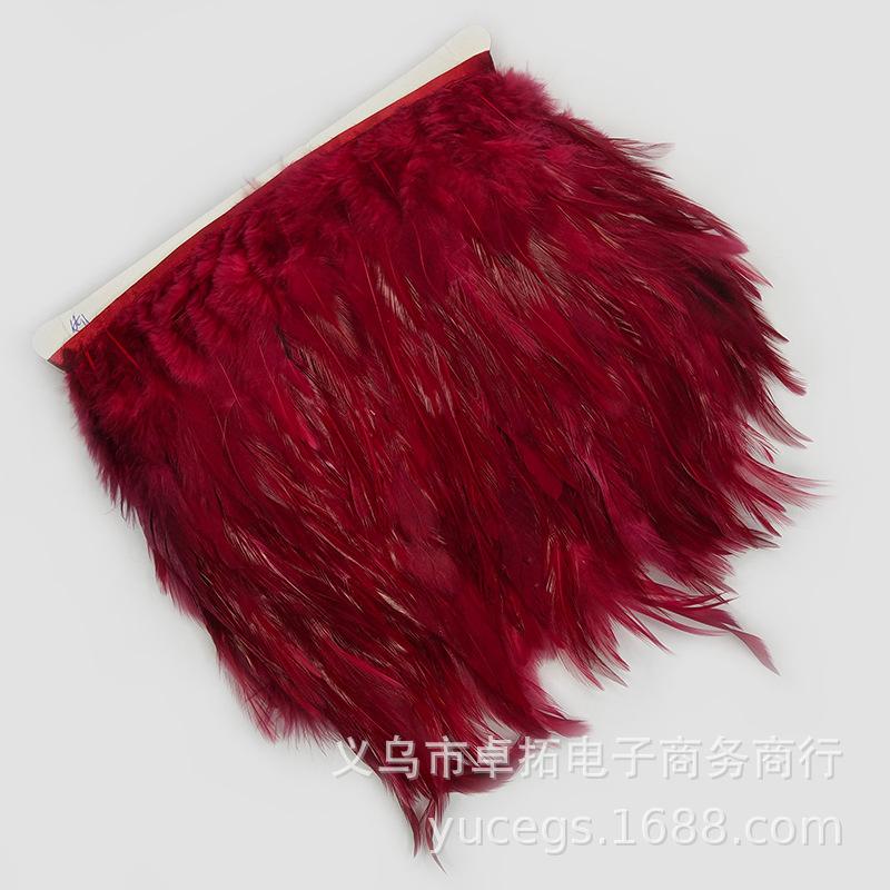 10 Meter 10-15CM 4-6inch Chicken Rooster Tail Feathers Trims Strip for Wedding Party Clothing Rooster Feather Trim