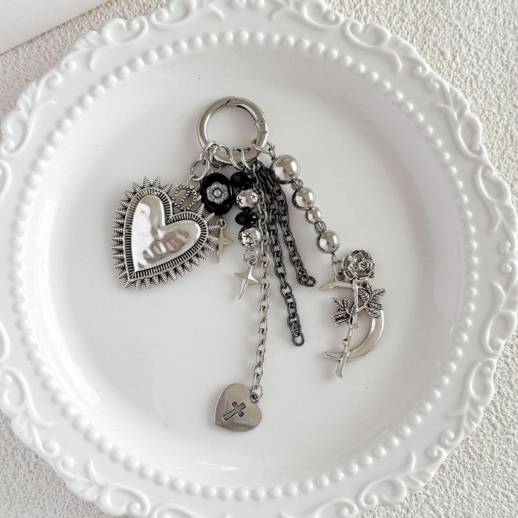 Ins Bead Pendant Keychain Creativity Acrylic Backpack Hanging Piece Car Key Chain Trend Accessories