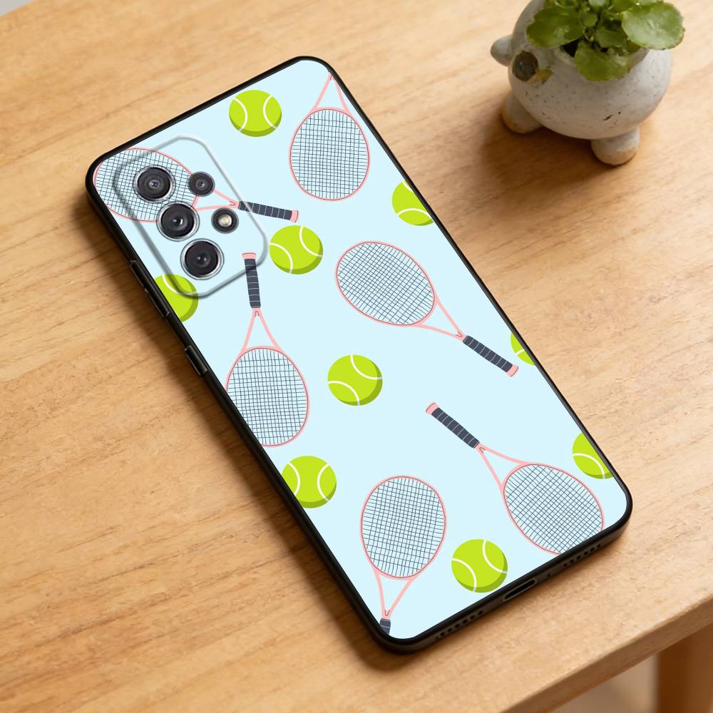 Tennis  Phone Case For Samsung Galaxy A73,21,22,32,71,53,52,51,80,5G Soft Black Cover