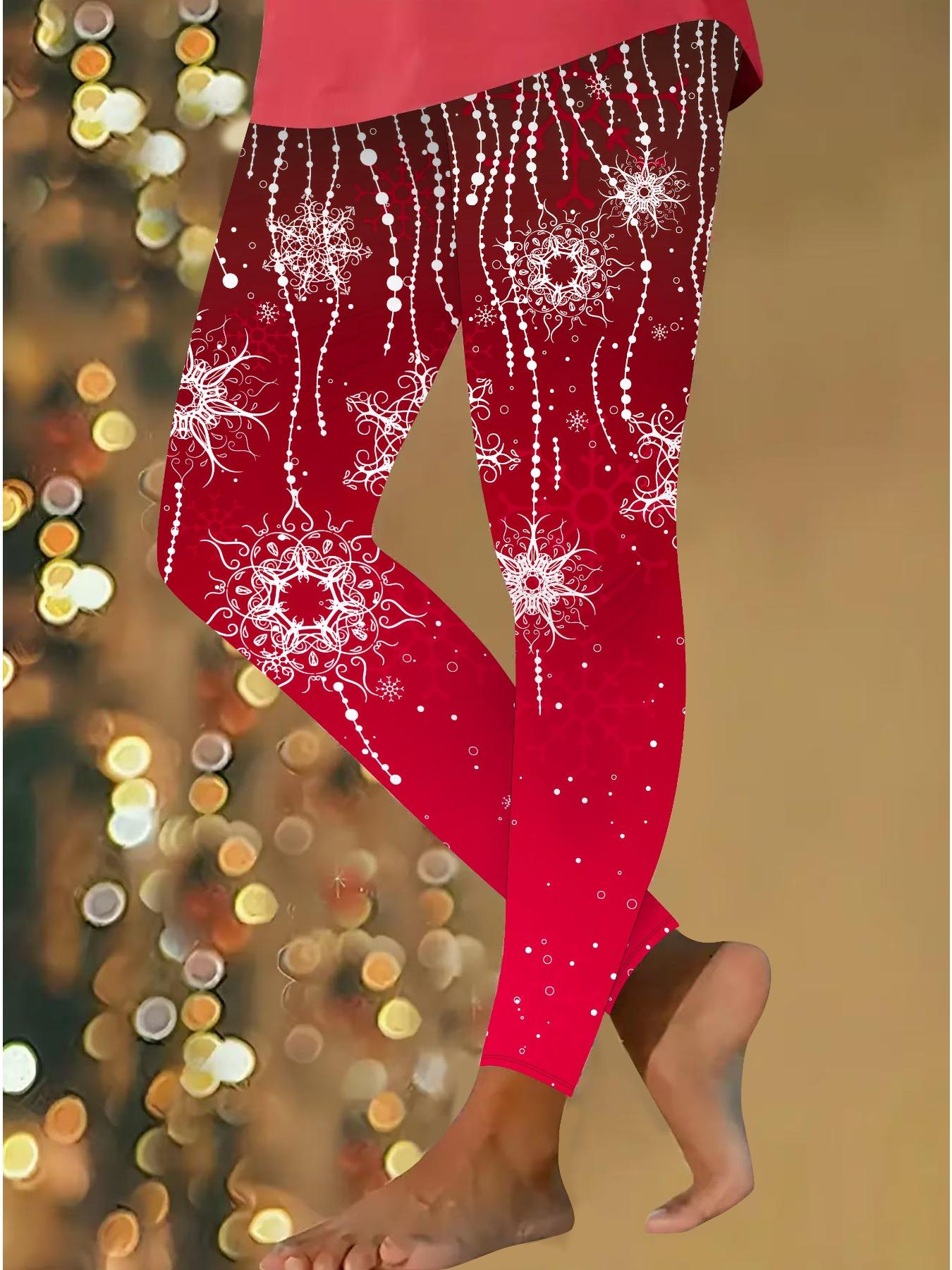 

Womens Christmas Festival Prints Stretch Yoga Leggings Fitness Running Gym Sports Active Pants S