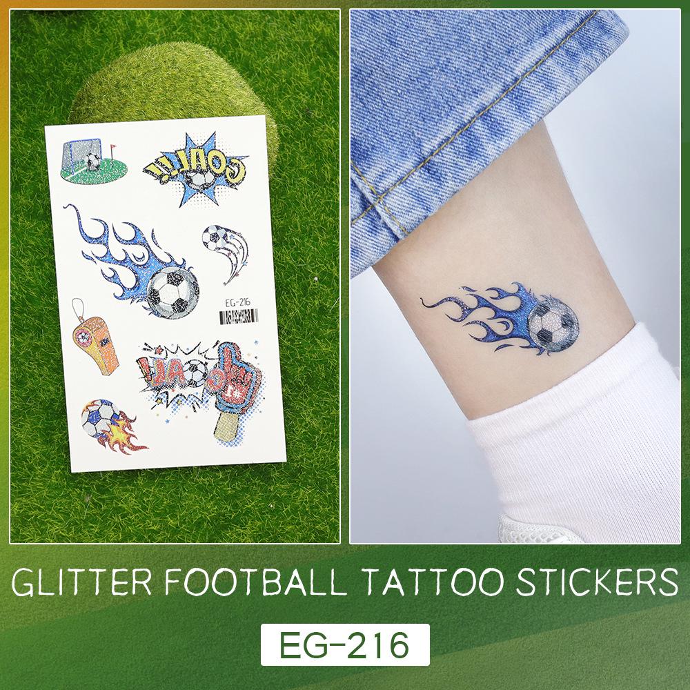 2026 World Cup Waterproof Glitter Football Face Tattoos