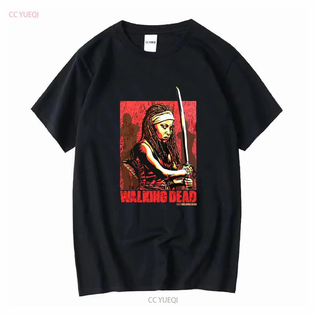 Walking dead Michonne pánské černé tričko velikost XL vintage Vyprané Lehce měkké Ležérní designové oblečení Prodyšné Univerzální