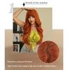New Ladies Wig Simulation Wig 70cm Hair Orange Wig Long Curly Wig Full Headgear Rose Hair Net Headdress Beauty Decoration Wig