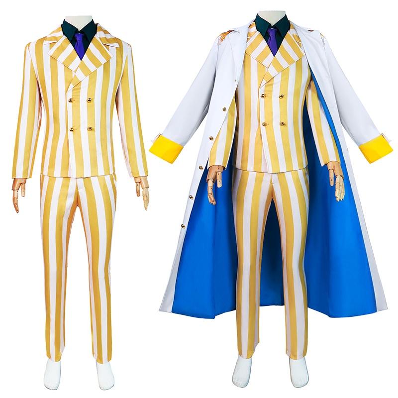 Costume Cosplay Generale Scimmia Gialla One Piece Outfit Cosplay Generale della Marina
