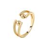 Meier Silver-plated Anti-fidget Ring, Open Adjustable Beaded Ring, Women's Finger Spinner Ring
