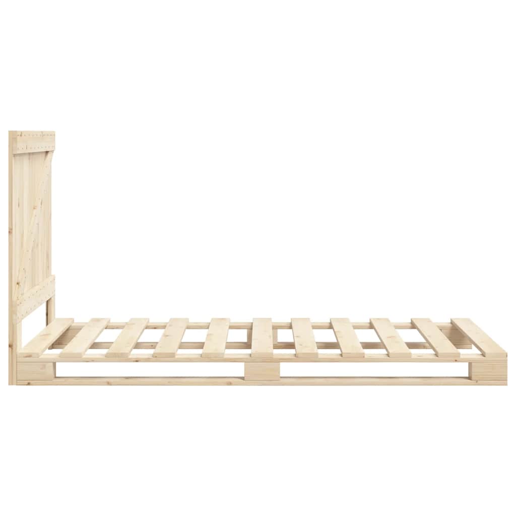 Solid Wood Bed with Headboard 90 x 200 cm Pine