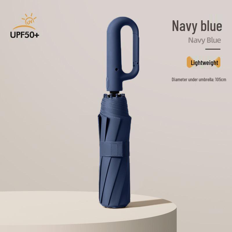 10-Rib Auto Folding Umbrella: Enlarged, Thickened, Portable, with Ring Buckle – for Sun and Rain, Custom Logo Available.