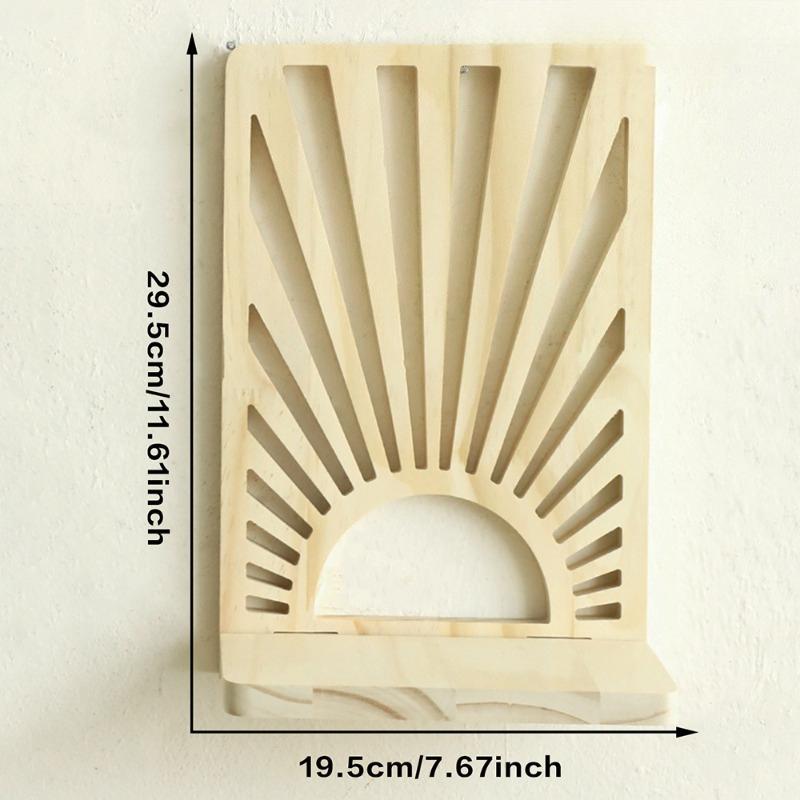 1 шт. Веерный полый настенный держатель-полка для растений из массива дерева, деревянное ремесло, настенный декор, гостиная, домашний настенный стеллаж для хранения хаки