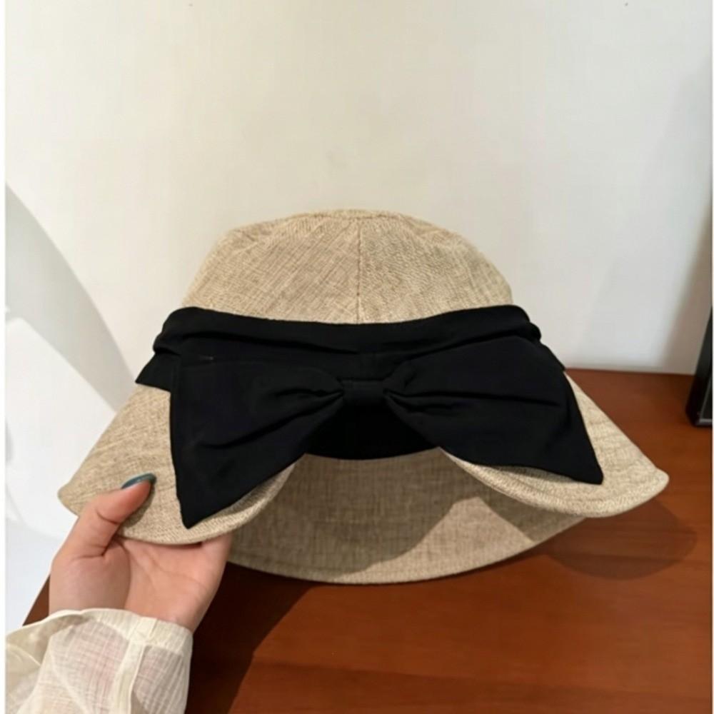 Elegant Breathable Fisherman Sun Hat Foldable Pleated Webbing Equestrian Hat Uv Protection Sun‑Shading Linen Sun Hat Equestrian