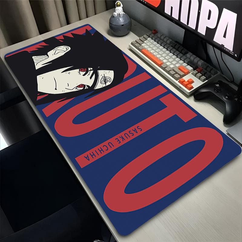 Large Mouse Pad Black And White Anime Table Mat Keyboard Pad NonSlip Gaming Accessories Naruto Sasuke Xxl Esports Game Mousepad