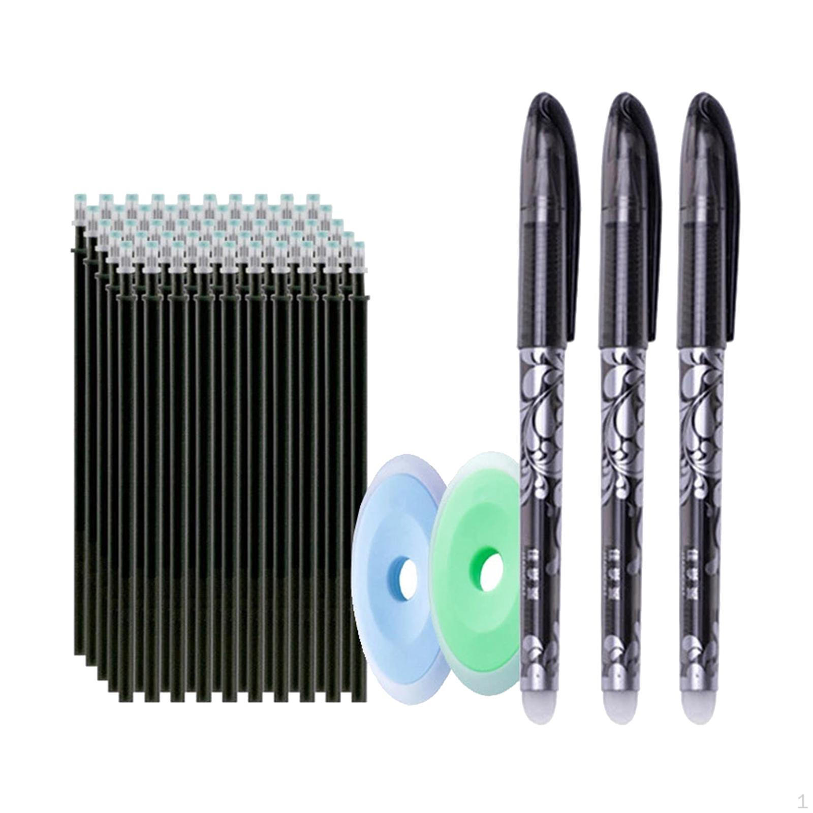 

3Pcs Erasable Pens Adults Extra Fine Point 0.5mm for School Writing Supplies blue чорний